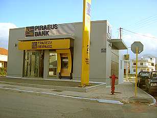 Die Bank von Piräus in Kissamos