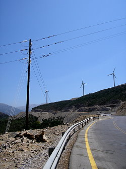 Windkrafträder am Omalos