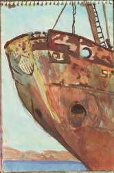 Malerei: Das verschwundene Schiffswrack in Kaliviani